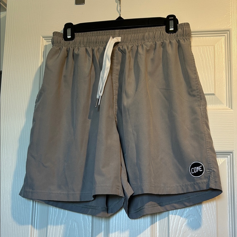 Cove Men's Athletic Shorts - Gray with White Drawstring